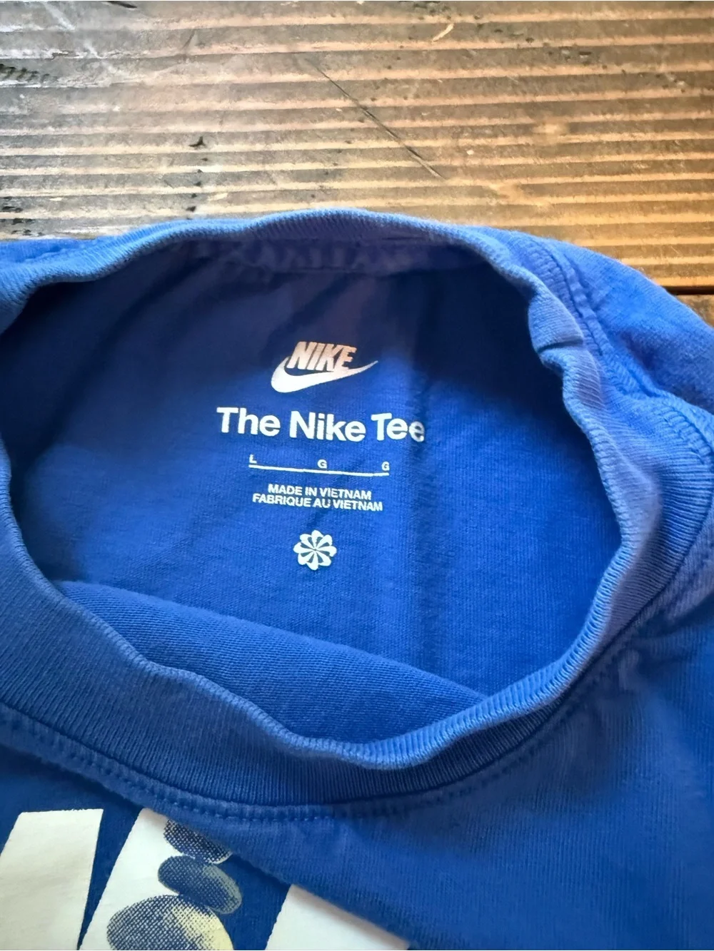 Nike Royal Blue Graphic Tee with White Logo